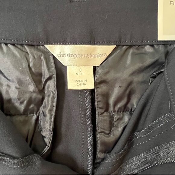 NWT CHRISTOPHER & BANKS "THE PERFECT PANT" SIZE 8 SHORT NAVY CAREER - Picture 3 of 4